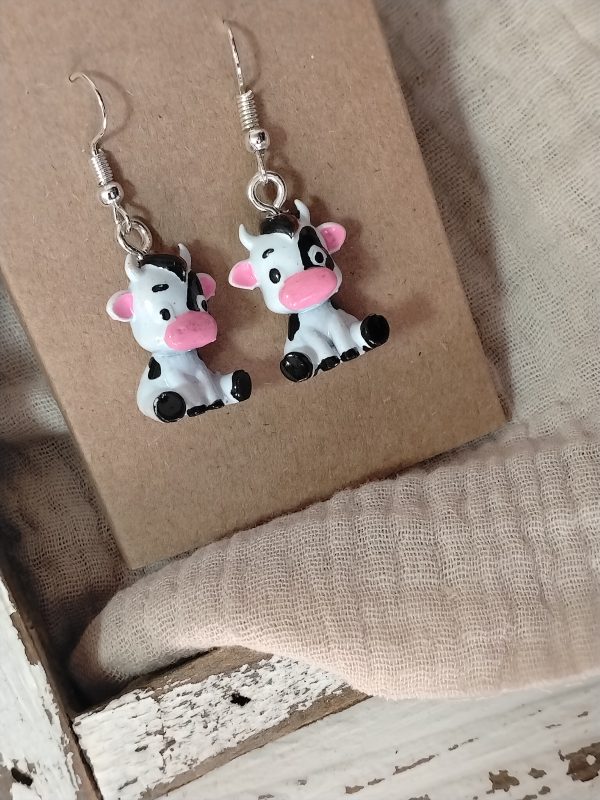 🐮 3D Resin Printed Earrings – Hand‑Painted Animal Collection